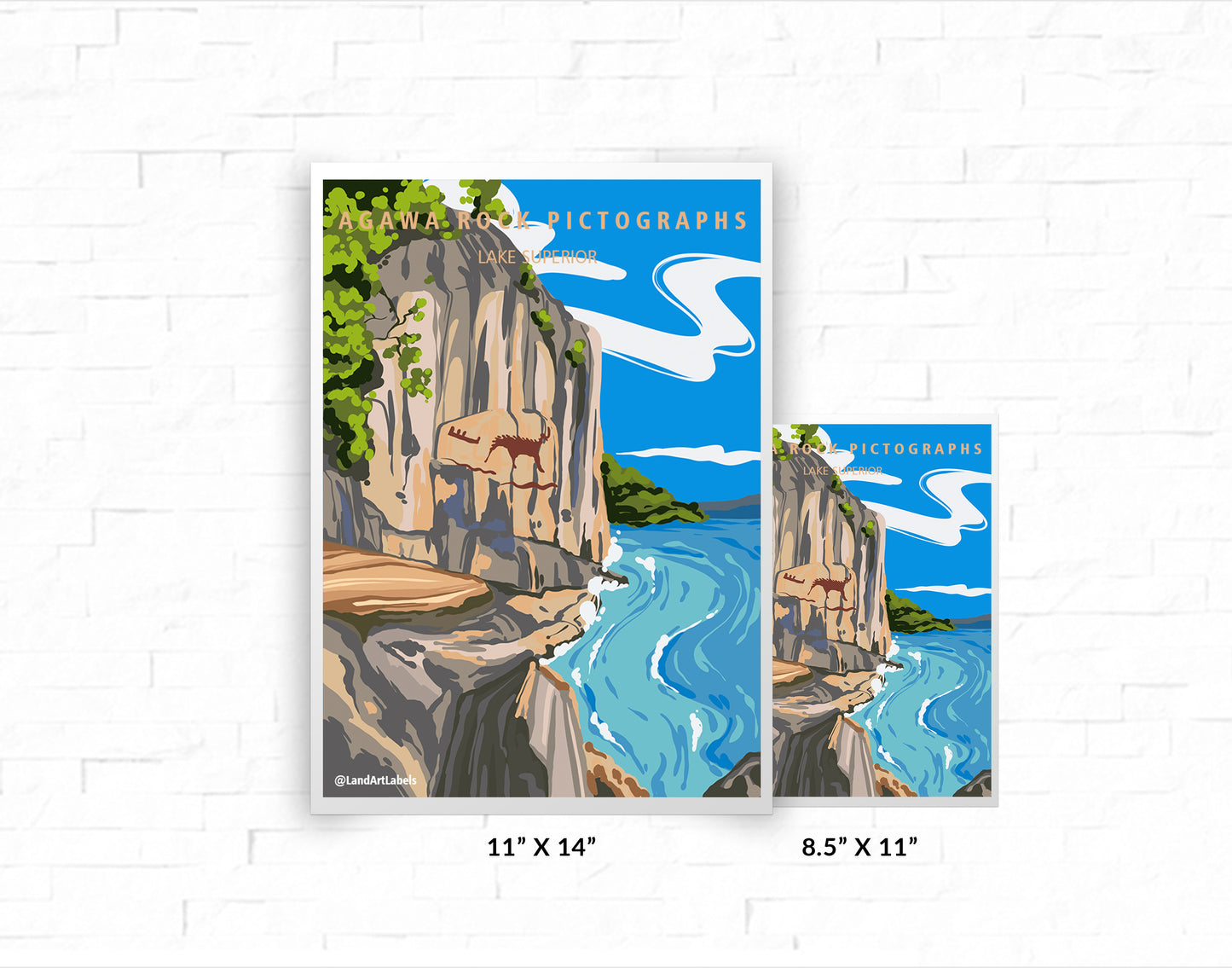 Lake Superior, Agawa Rock Pictographs - Poster