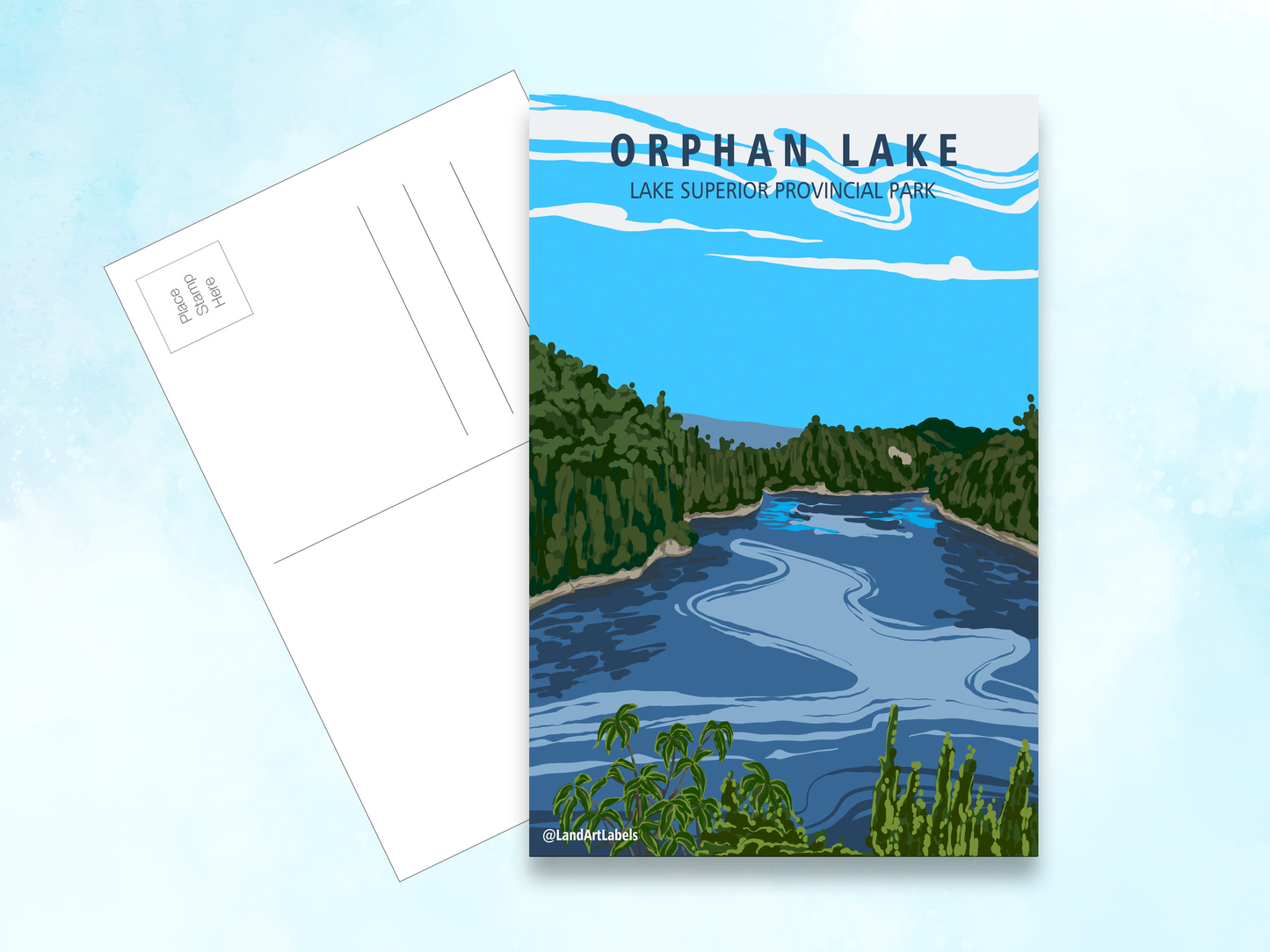 Lake Superior, Orphan Lake - Postcard