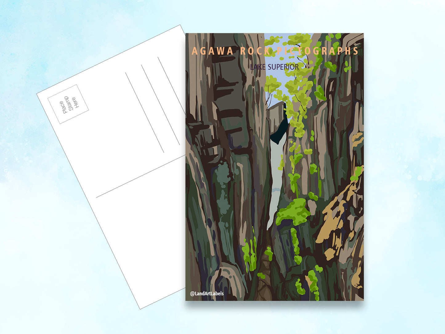 Lake Superior, Agawa Rocks Pictographs - Postcard
