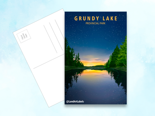 Grundy Lake Provincial Park, Night Sky - Postcard