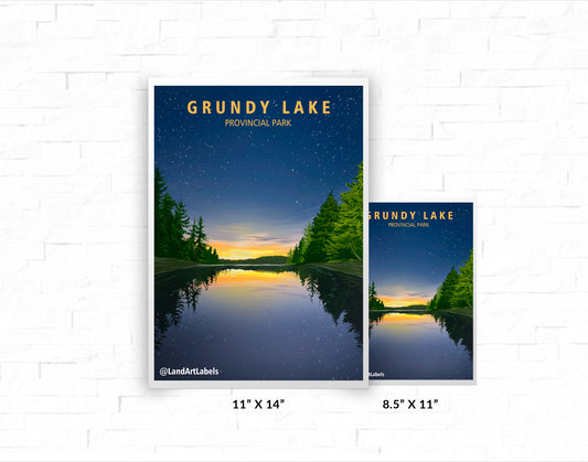 Grundy Lake Provincial Park, Night Sky - Poster