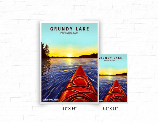 Grundy Lake Provincial Park, Sunset - Poster