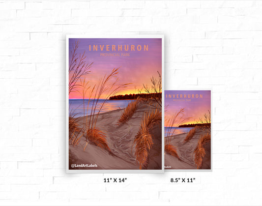 Inverhuron Provincial Park, Sunset - Poster