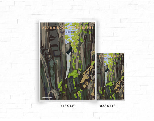 Lake Superior, Agawa Rock Pictographs - Poster