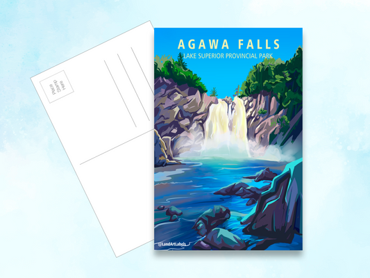 Lake Superior, Agawa Falls - Postcard