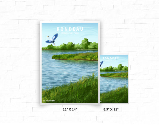 Rondeau Provincial Park, Blue Heron - Poster